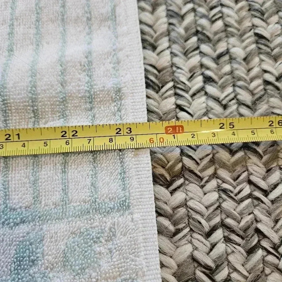 Cannon Bath & Hand Towel Royal Family Retro Mod‎ Flowers Mint Green USA Vintage - Picture 9 of 14